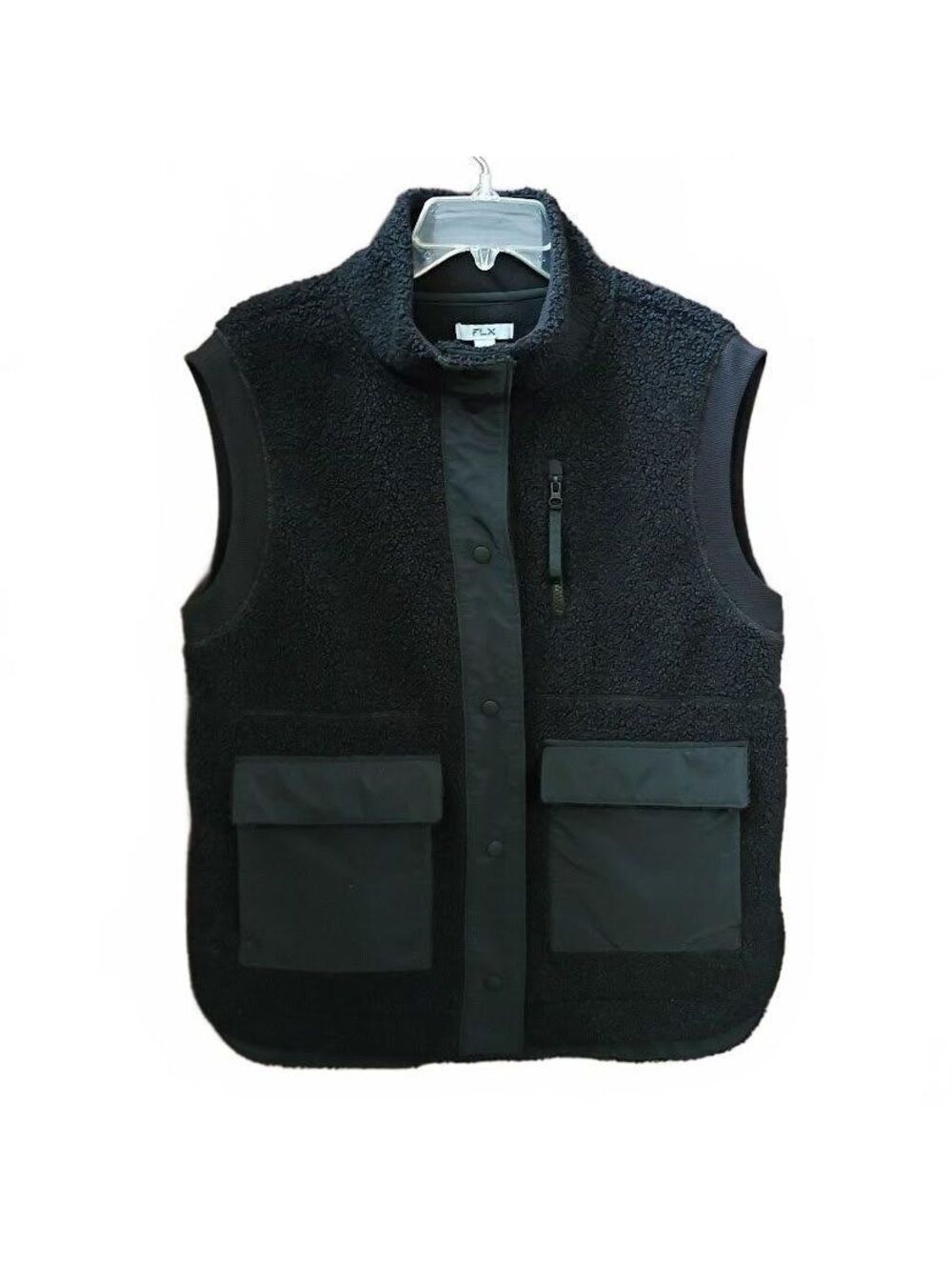 FLX Black Faux Fur Vest Size M